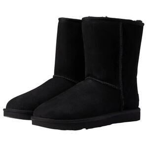UGG Womens Classic Short ll Mid Calf Boots US 10 EU 41 Black Suede GUC